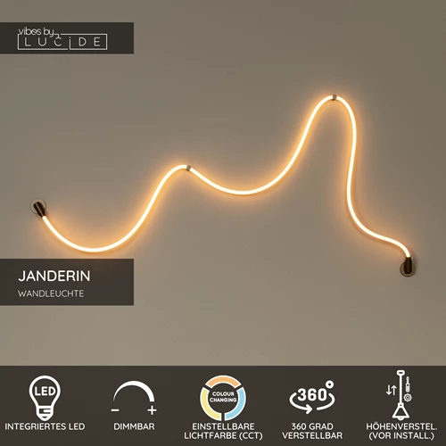 Lucide JANDERIN - Wandleuchte - LED Dim. - CCT - 1x48W 2200K/3300K - Hand-Bewegungssensor - Champagner Farbe | Vibes - USP